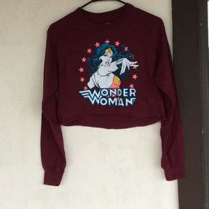 Wonder Woman long sleeve crop top.